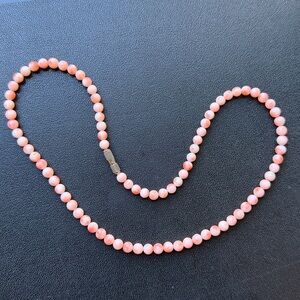 Elegant Pink Angel skin coral Beads Necklace 17in